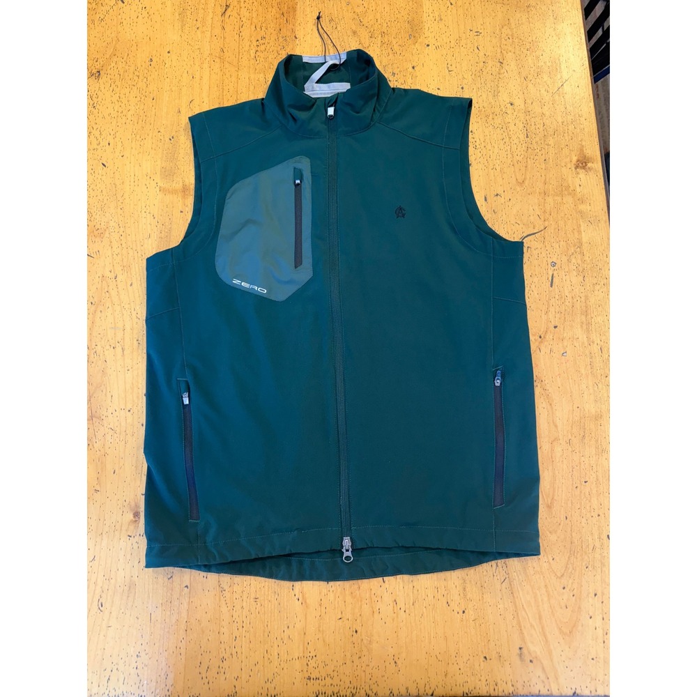 Zero Restriction Golf Vest Small Mens Green Full Zip Performance Outerwear Layer